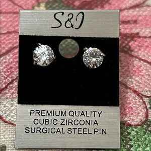 S&D Premium Silver Cubic Zirconia Earrings